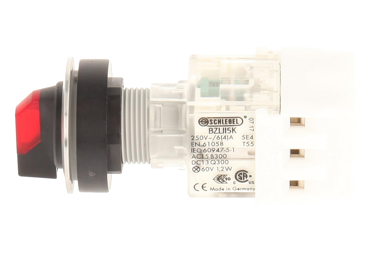 Club 23.001.363 Light 2 Positions Selector Latching Stainless Steel Contact Button Sensor LED Lamp Holder t5,5 K 2 normally open contacts 24 V - Image 3