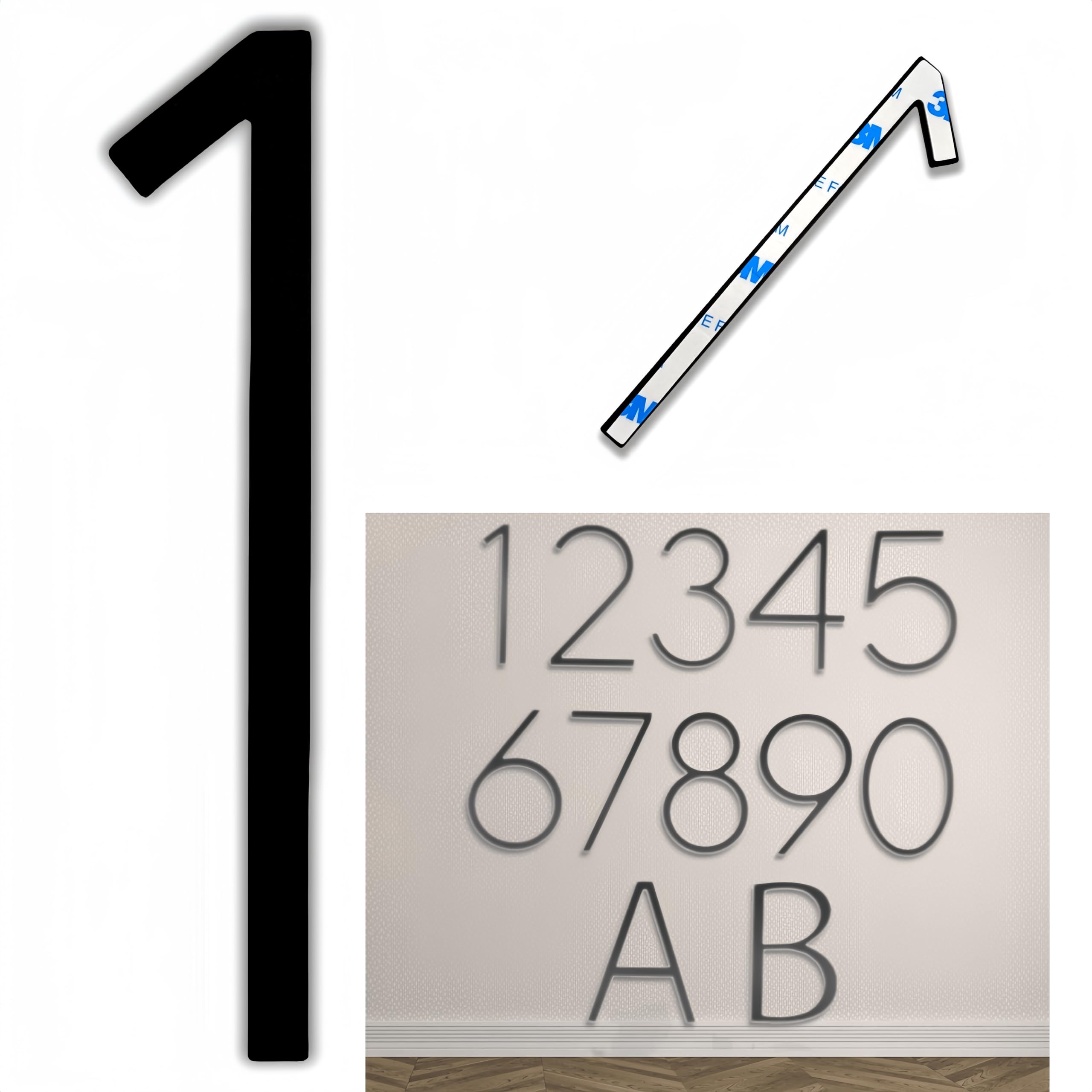 TILUODA 5 inch self-adhesive house number, modern