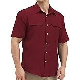 Mens Short Sleeve Sun UV Protection Shirt Cooling Quick Dry Fishing Shirts for Travel Outdoor Camping Hiking UPF 50+