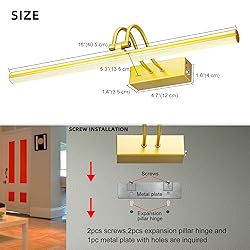 RAIFOOLLY Picture Light,16in Wireless Battery Wall