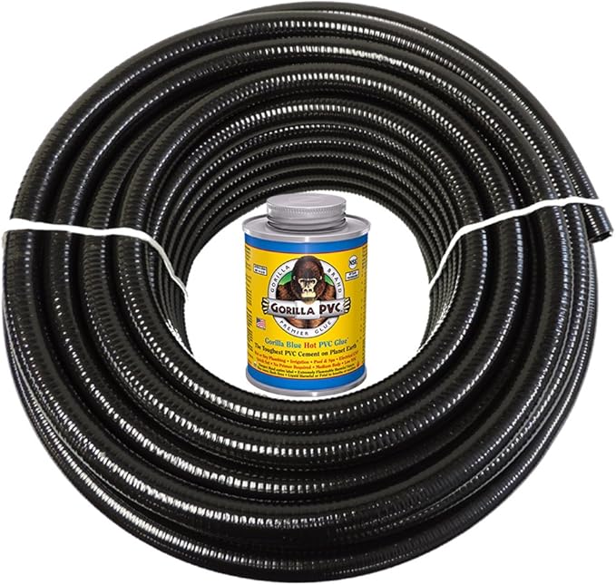 HydroMaxx 50 Foot x 3 Inch Black Flexible PVC Pipe Amazon.ca Patio