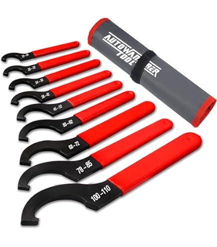 6pc Coil Over Wrench Set – Universal Adjustable C-Shape Spanner For Shock Tools, USA