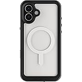 Ghostek Nautical Slim iPhone 16 Plus Waterproof Case - Built-in Screen and Camera Lens Protector, Compatible with Apple MagSafe Accessories Designed for Apple iPhone 16 Plus (6.7", Clear)