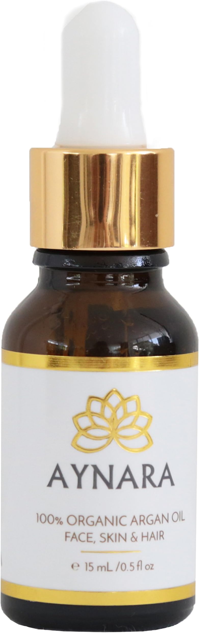 Aynara Organic Argan Oil | 100% Certified Pure Virgin Cold-Pressed Moisturizing Oil for Hair, Body, Face - 15ml