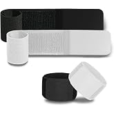 MOTSPO 4PCS Elastic Soccer Shin Guard Straps for Kids Youth Adult | Shin Pad Holders, Shinguard Stays, Lightweight &amp; Adjustable, Black &amp; White