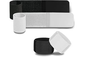 MOTSPO 4PCS Soccer Shin Guard Straps for Kids Youth Adult, Shin Pad Holders, Shinguard Stays, Lightweight & Adjustable, Black & White