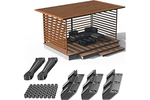 Louvers for Pergola Deck Sunblind System, Adjustable Louver Bracket Kit with 304 Stainless Steel Hardware for Bahama Shutters