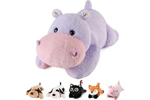 meowtastic Hippo Weighted Stuffed Animals - 22 Inch 4.5 Pounds Weighted Plush Hippo Stuffed Animals - Big Toys Pillow - Cute Plush Toys Gifts for Kids & Adults (22" 4.5 lbs)