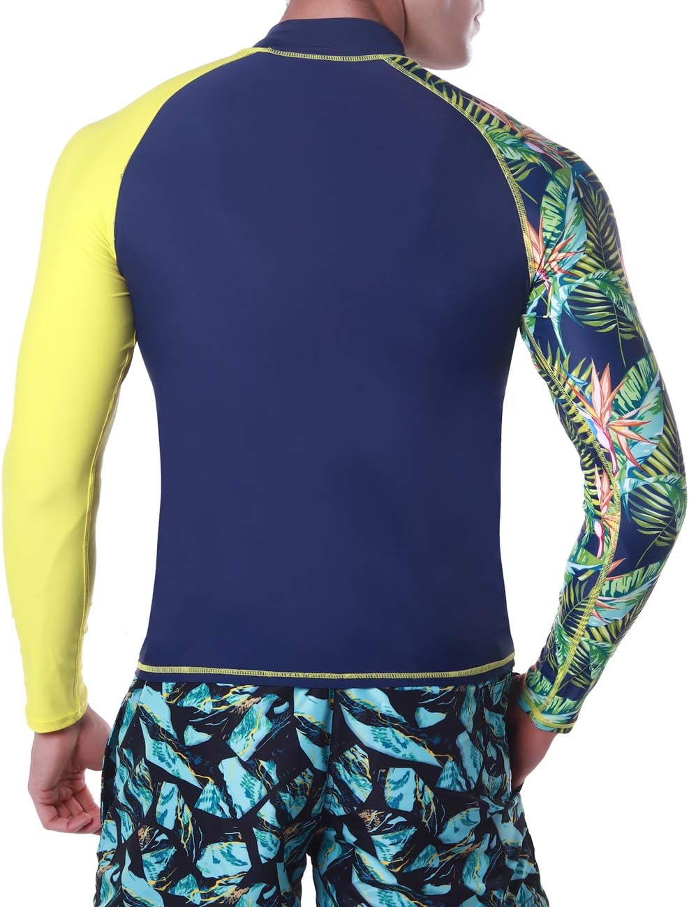 MZ Garment Rash Guard Men UV Sun Protection UPF 50+ Basic Skins Long Sleeve Crew Sun Shirt Surfing Shirt: Clothing