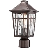 Darkaway Outdoor Post Lights Lamp Post Light Fixture, Waterproof Aluminum Housing with Water Ripple Glass, Fence Post Deck Lighting for Garden Patio Pathway