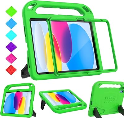 Surom Kids Case for iPad 11th/10th Gen with Screen Protector Green