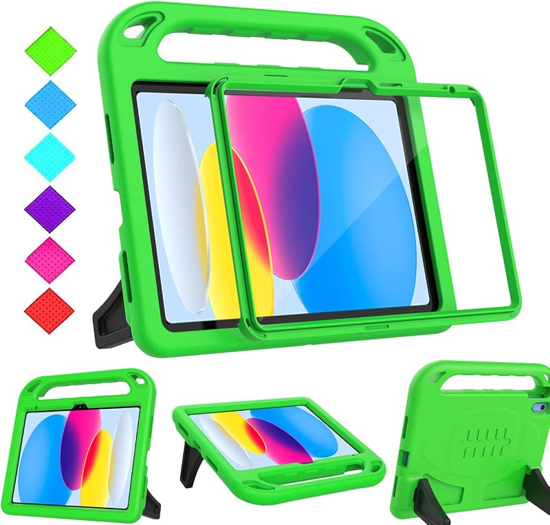 Surom Kids Case for iPad 11th/10th Gen with Screen Protector Green