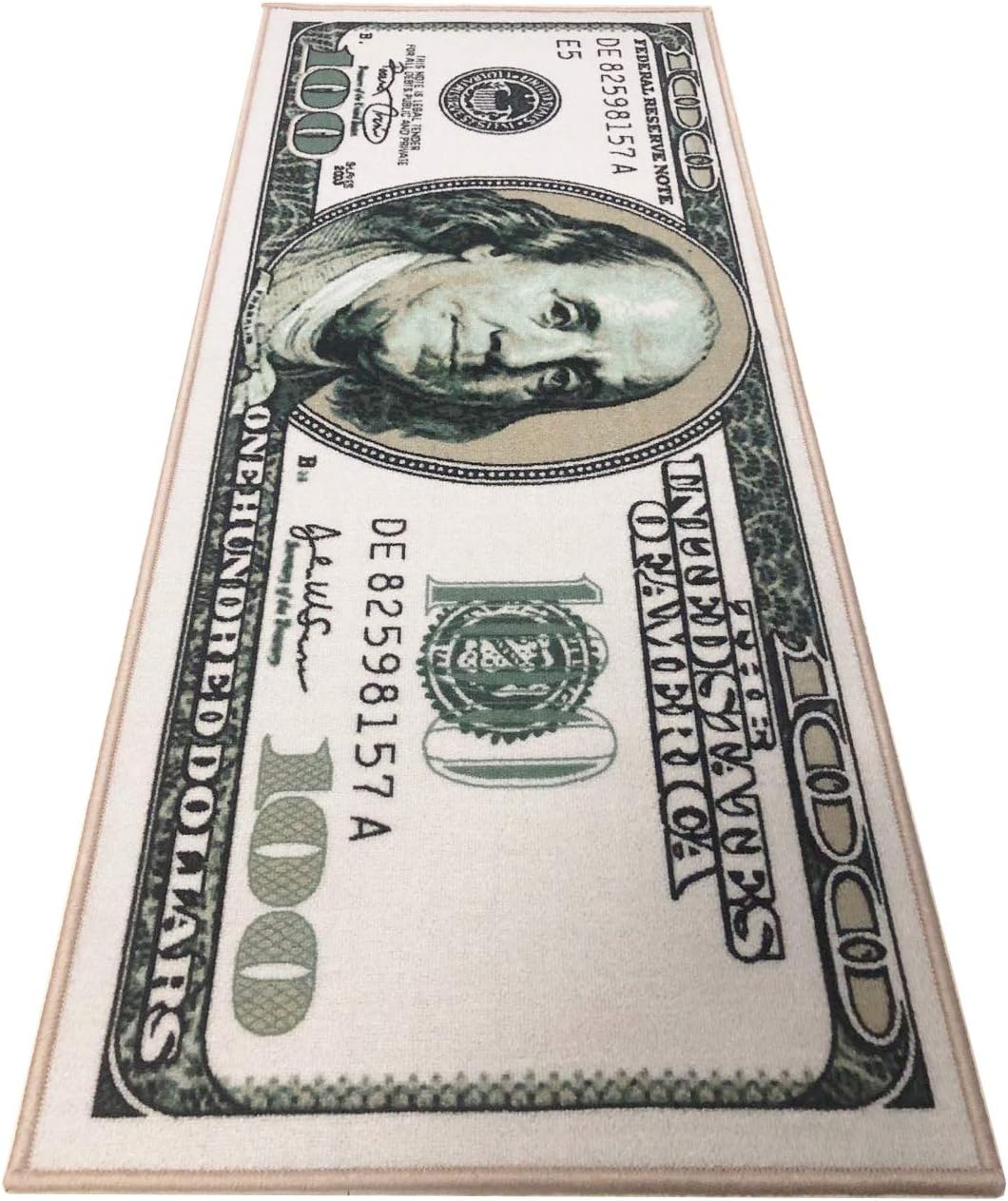 100 dollar bill rug black