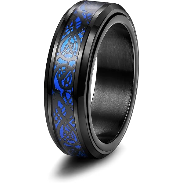 Anneau Rotatif En Acier Inoxydable - Bague Homme Pour Anniversaire Ou Fiançailles - Taille 11