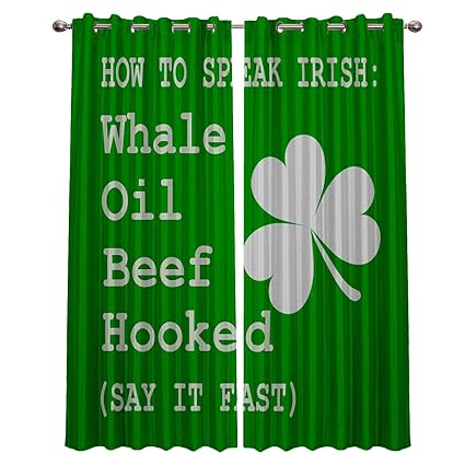Amazon Com Libaoge Funny Curtains Irish Language Words Print