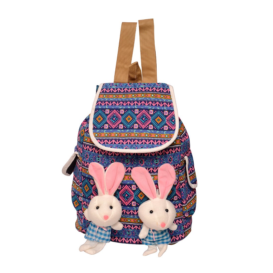roshiaaz women's cute two teddy flex multicolor backpacks - multicolour (ard917)