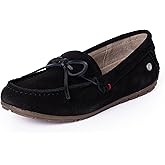 Minnetonka Women’s Loafer Moc – Suede Slip-On Loafers with Cushioned Removable Footbed