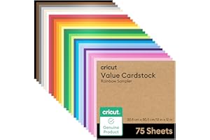 Cricut® Value Cardstock, Rainbow Sampler - 12 in x 12 in (75 Sheets)