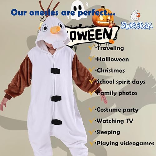 SWEETXIN Kids Unise Onesie Pajamas Plush One Piece Halloween Costume  Cosplay Sleepwear for Girls Boys (5 Years