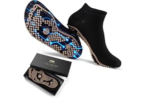 WARMVIN Acupressure Socks Reflexology Foot Massage for Women Men Acupuncture Socks with Pressure Point, Gifts for Busy Mom Elders Massaging Convenient and Efficient Size 7-8（Advanced Model）