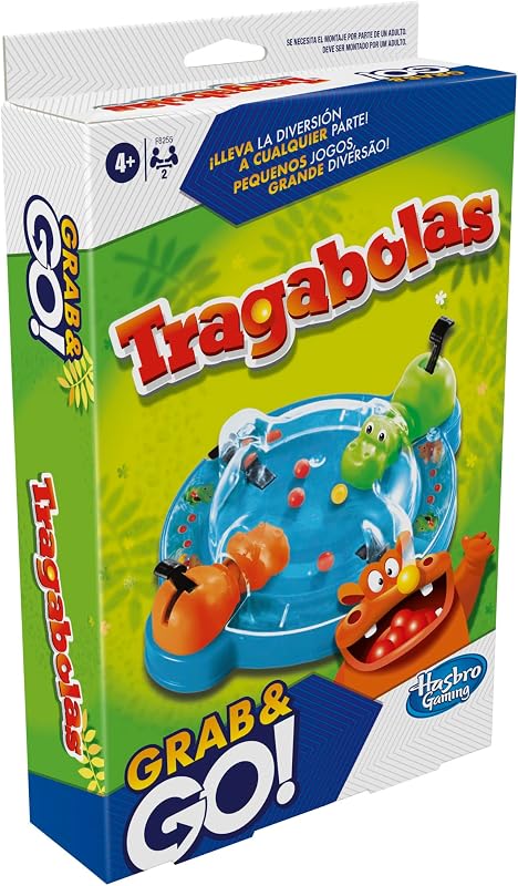 Engolidores de Bola Agarrar e Gotar, Hipopótamos de Brinquedo, Habilidade e Estratégia, 2 Jogadores, Edição de Bolso, Ideia de Presente para Rapazes e Raparigas a partir dos 4 anos