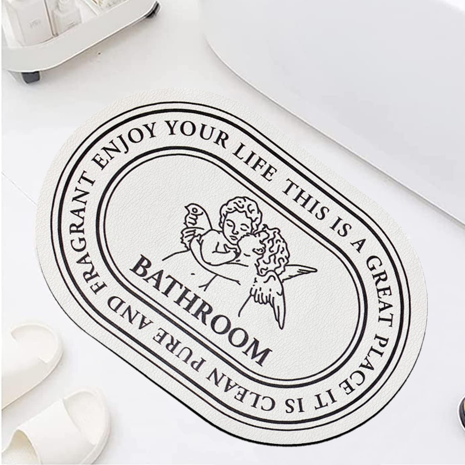 Bosap Bath Mat,Non-Slip Thin Bathroom Rugs,Cute Bath Mat,Super Absorbent Floor Mat with Rubber Backing,Stain Resistant Easy Clean Bath Rug,Get Naked Bath Mats,Black and White Bathroom Décor.