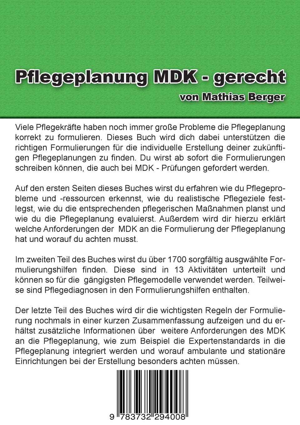 Pflegeplanung Mdk Gerecht Amazon De Berger Mathias Bucher