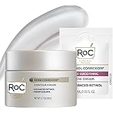 RoC Derm Correxion Neck Cream with Hyaluronic Acid + Advanced Retinol to visibly Tighten & Lift Horizontal Neck Lines, Facial Moisturizer to Contour Face (1.7 oz) with RoC Retinol Eye Packette