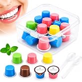 Teeth Polishing Paste Kit, 15 Cups in 3 Grit Levels | 5 Coarse Coffee, 5 Medium Mint, 5 Fine Strawberry Polishing Pastes, Includes 2 Application Spoons