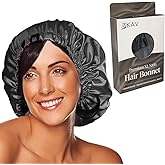 XL Satin Bonnet for Sleeping – Adjustable Double Layer Sleep Cap for Women & Men – Extra Large Silky Bonnet with Drawstring for Natural Hair, Braids, Locs – Black, Grey, Pink, Purple, Green