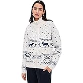 Another Girl Women's Fair Isle Knit Zip Sweater