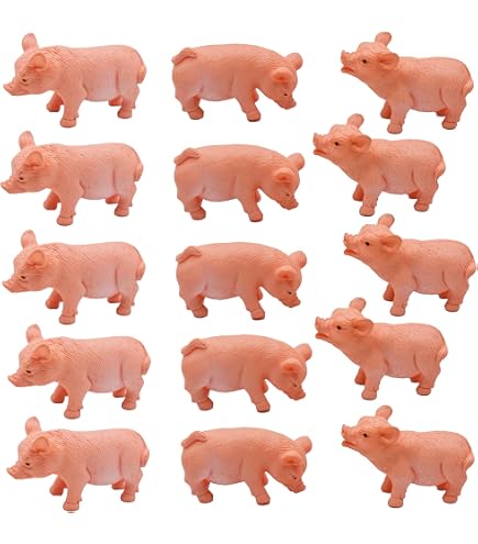 Set De 6 Cerditos De La Suerte Miniaturas Rosas - Decoración Para Tartas, Manualidades Y Escritorio