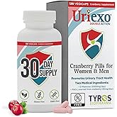 URIEXO Double Action Cranberry Proanthocyandins (PACs) & D-Mannose Capsules – Dual-Action Urinary Tract Infection (UTI) Preve