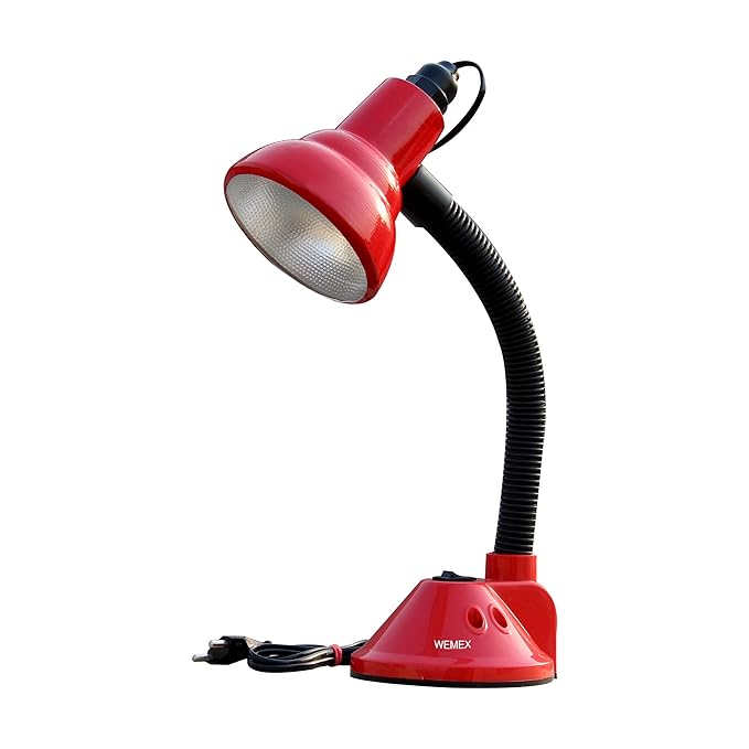 Wemex Table Lamps For Reading & Studying-Students,Kids,Doctors,Professors Table Lamp (Red)
