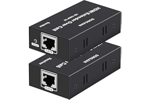 HDMI Extender 196ft Over Ethernet Single Cat5e/6/7 Repeater Balun Sender Transmitter Receiver Support 1080p 3D HDCP EDID