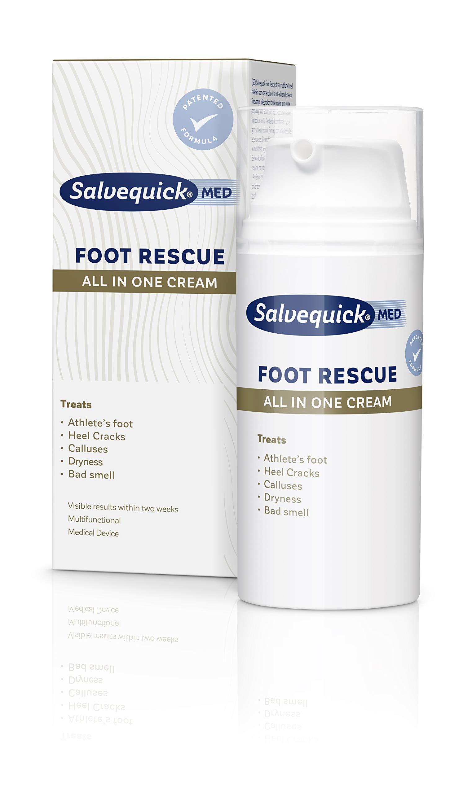 Salvequick ® | Foot Rescue All in 1 Foot Cream | Strong Moisturizing Effect and Better Skin Natural Renewing Process for Smooth and Soft Feeling on The Feet | 100 Ml