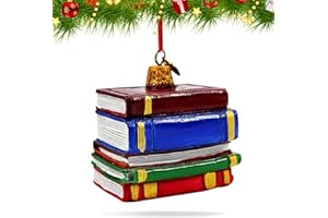 OYEFTP Christmas Ornaments 3D Book Christmas Tree Ornaments, 2024 Personalized Christmas Decorations Indoor, Resin Book Decor Home Hanging Holiday Car Decor for Christmas Ornaments Gifts for Book Lover