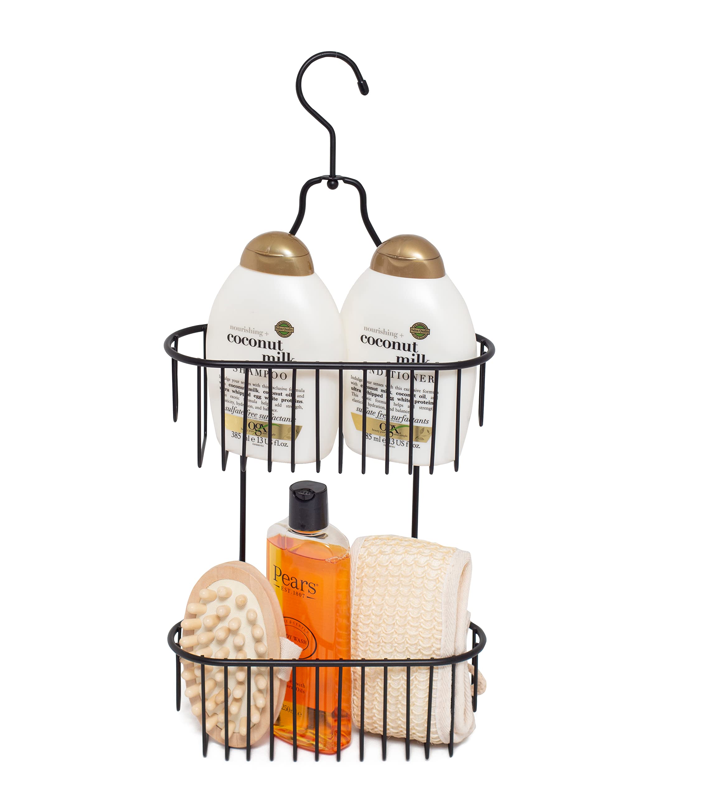 simplywire – 2 Tier Hanging Shower Caddy – Rust Resistant – Black