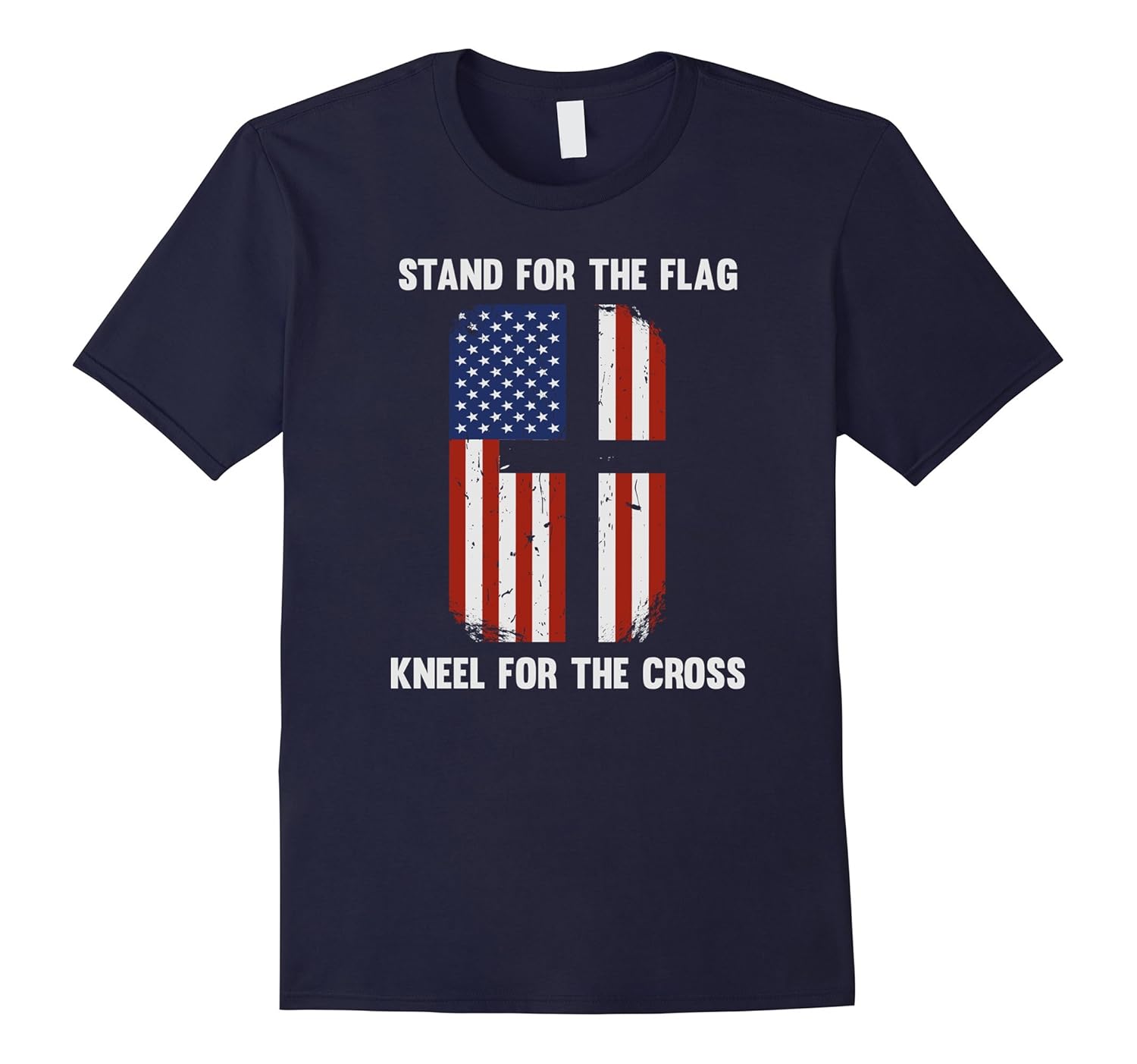 Stand For The Flag Kneel For The Cross USA Christian T-Shirt-ANZ