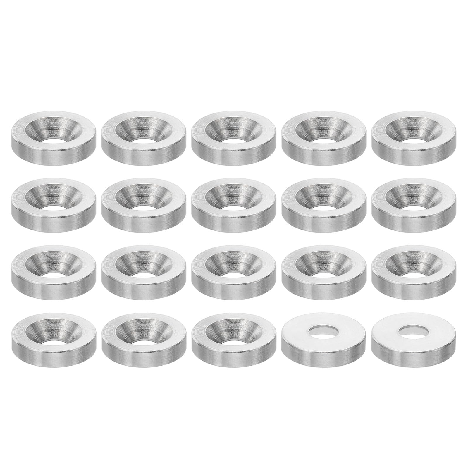 PATIKIL M5 Finish Countersunk Washer, 20pcs 16mm Dia. 3.5mm Tall Solid 304 Stainless Steel CNC Finish Cup Washer Flat Screw Head Gasket for Construction — image 1