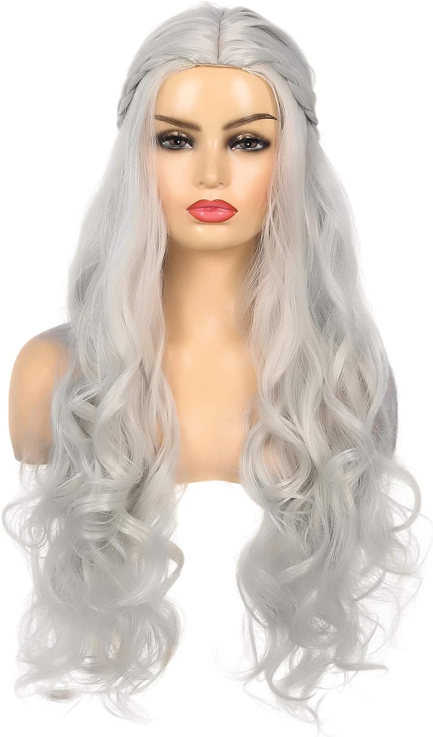 Grey Wigs for Women Cosplay Wig Long Hair Curly Wavy Wig Ladies Wigs Synthetic Halloween Carnival Party Costumes Wig (gray) - Image 4