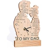 GiftChant Dad Gifts from Daughter, Wooden Clock Gifts for Dads, Dad Birthday Gift, Fathers Day Christmas Thanksgiving Present for Father Papa Daddy Stepdad, to My Dad Meaningful Keepsake DIY Clock