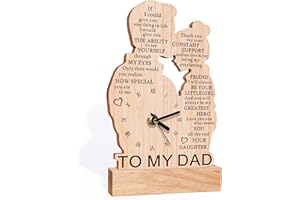 GiftChant Dad Gifts from Daughter, Wooden Clock Gifts for Dads, Dad Birthday Gift, Fathers Day Christmas Thanksgiving Present for Father Papa Daddy Stepdad, to My Dad Meaningful Keepsake DIY Clock