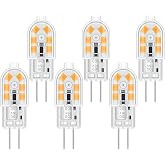 6-Pack G4 LED Light Bulbs 12V 2W Equivalent 20W,1.42"H &times; 0.47"W,3000K,200LM | Non-Dimmable T3 JC Type G4 Bi-Pin Base, Used with LED Transformer, Warm White Light G4 Bulb for Landscape Chandelier Camper