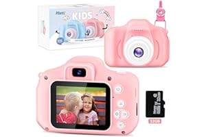 MAVREC Kids Digital Camera Toys for Boys Girls Age 3-9, 1080P HD Selfie Video Cameras for Toddler with 32GB SD Card, Best Easter Birthday Gifts for Boys Girls 3 4 5 6 7 8 9 Year Old Pink
