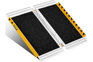 UOKRR Portable Wheelchair Ramp 2F, Non-Slip Folding Ramps for Wheelchairs for Home Steps, Foldable Aluminum Handicap Ramp for Stairs Steps Entry Threshold Pets Doorways