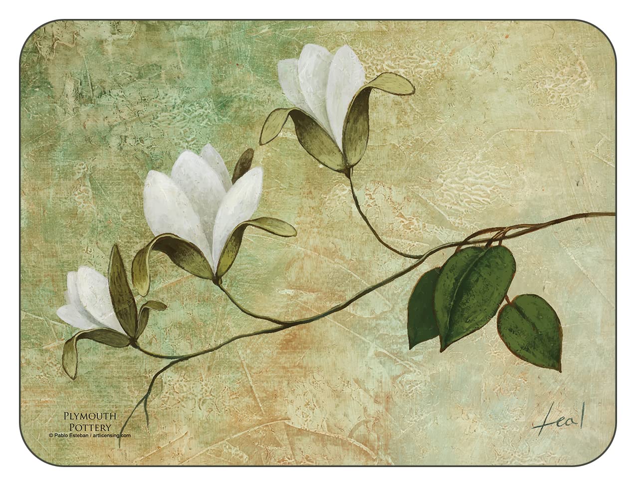 Plymouth Pottery - Ivory Blossom Placemats - Set of 6