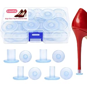 Louetw 24 Pcs 4 Sizes Clear Heel Protectors for Grass ID 7mm/9mm/11mm/13mm