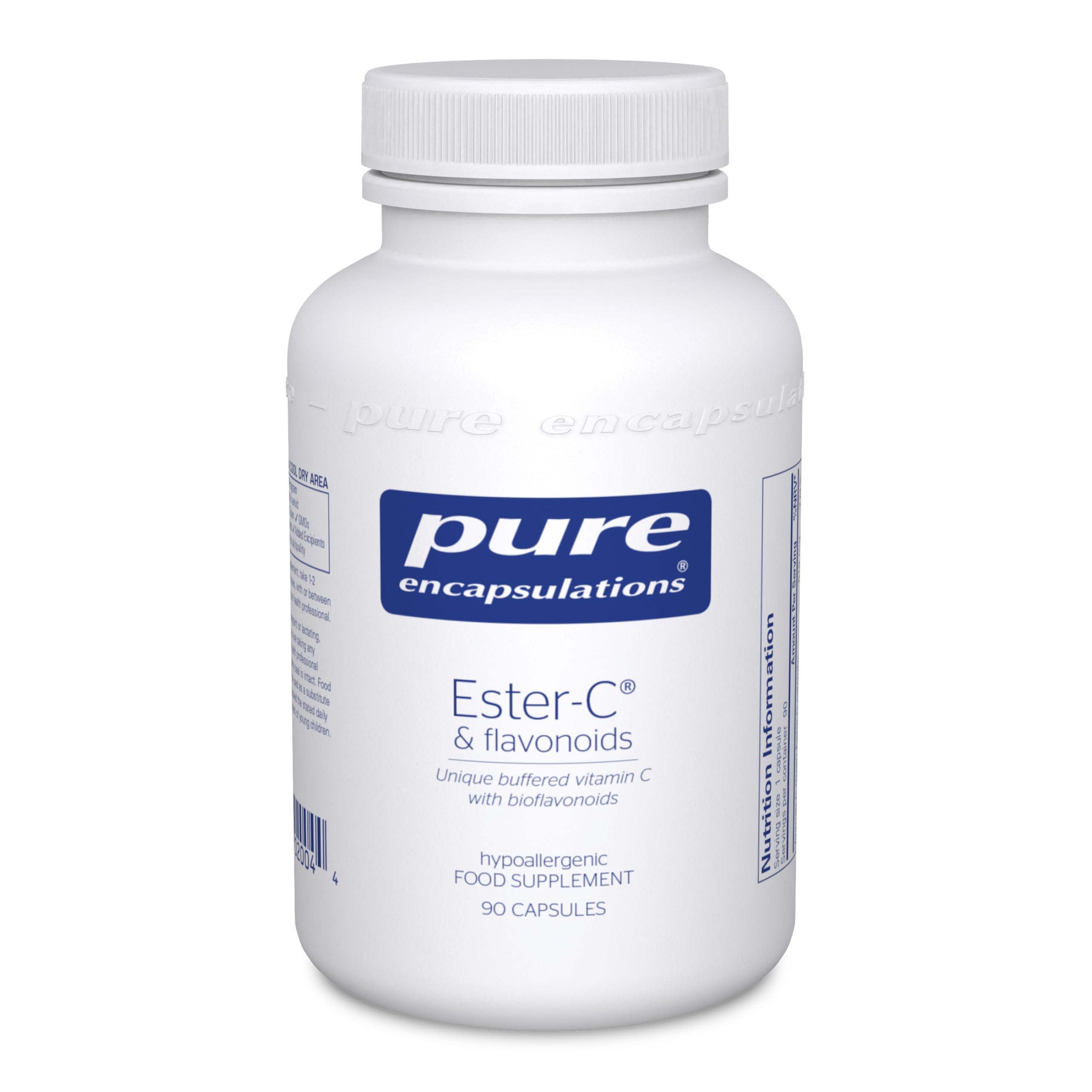 Pure Encapsulations Ester-C and Flavonoids - Unique Buffered Vitamin C Supplement with Bioflavonoids - Collagen Formation & Immune Support - 90 Capsules