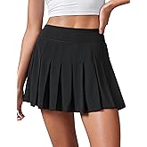 CRZ YOGA Cute Pleated Skirts for Women High Waisted Tennis Golf Skorts with Pockets Casual Athletic Workout Skater